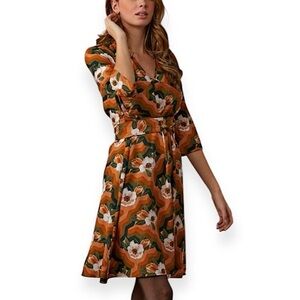 Meemoza Alexis Orange Lotus Dress